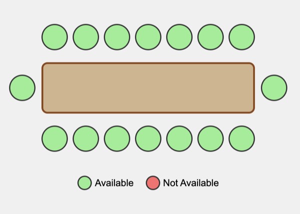 The Waverly Table seating chart